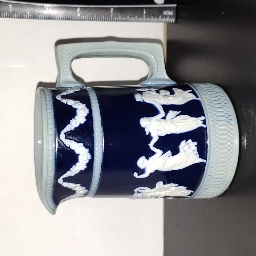 Antique Copeland Late Spode Blue White Jug Classical Dancing women